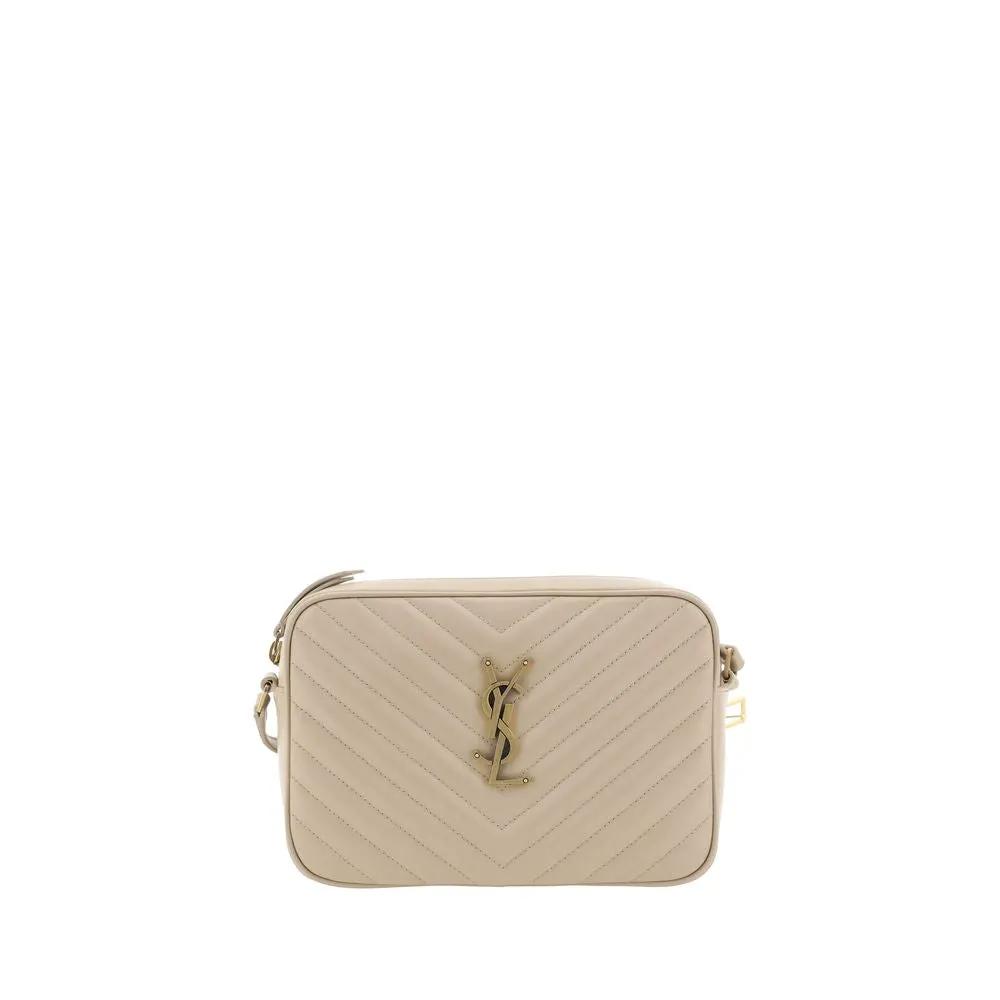 Sac bandoulière Saint Laurent Bos Taurus en cuir de veau beige