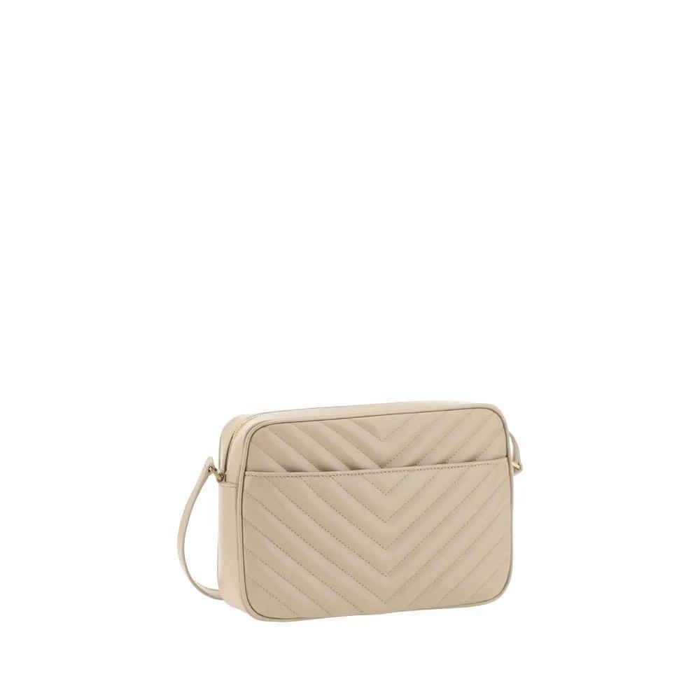 Sac bandoulière Saint Laurent Bos Taurus en cuir de veau beige
