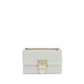 PINKO Gray Calf Leather Bos Taurus Shoulder Bag