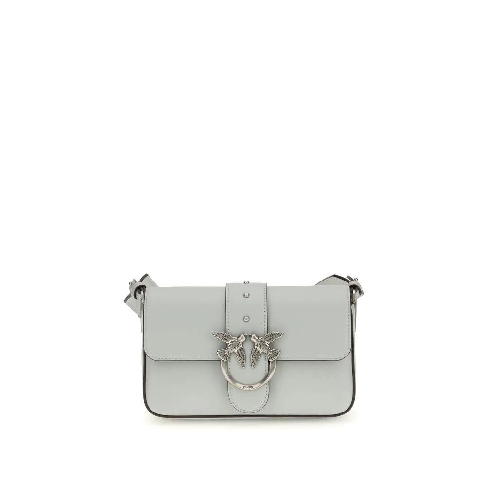 PINKO Gray Calf Leather Bos Taurus Shoulder Bag by PINKO