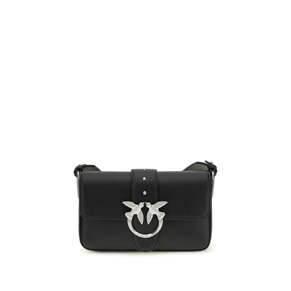PINKO Black Calf Leather Bos Taurus Shoulder Bag by PINKO