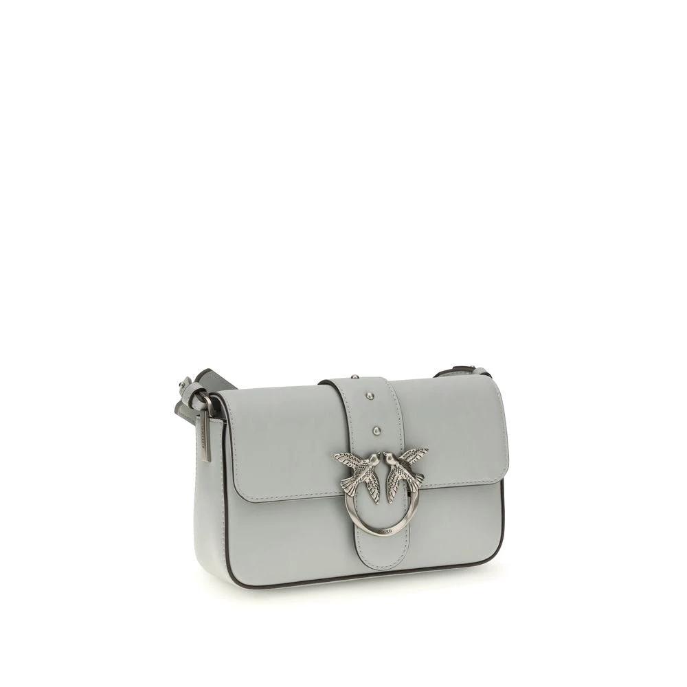 PINKO Gray Calf Leather Bos Taurus Shoulder Bag by PINKO