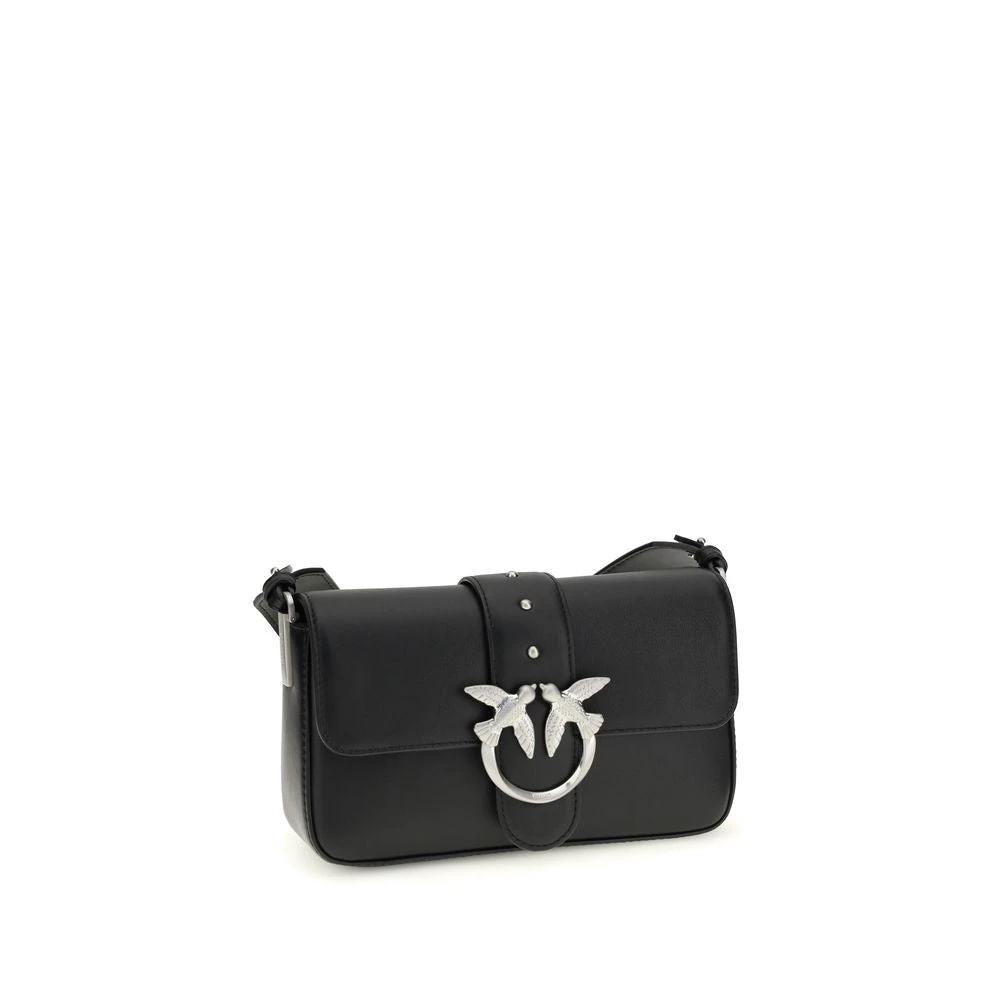 PINKO Black Calf Leather Bos Taurus Shoulder Bag by PINKO