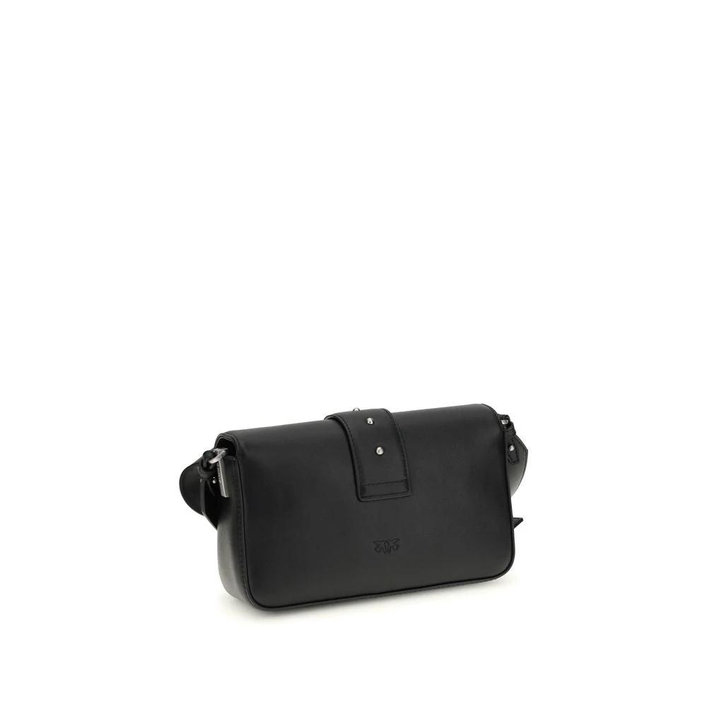 PINKO Black Calf Leather Bos Taurus Shoulder Bag by PINKO