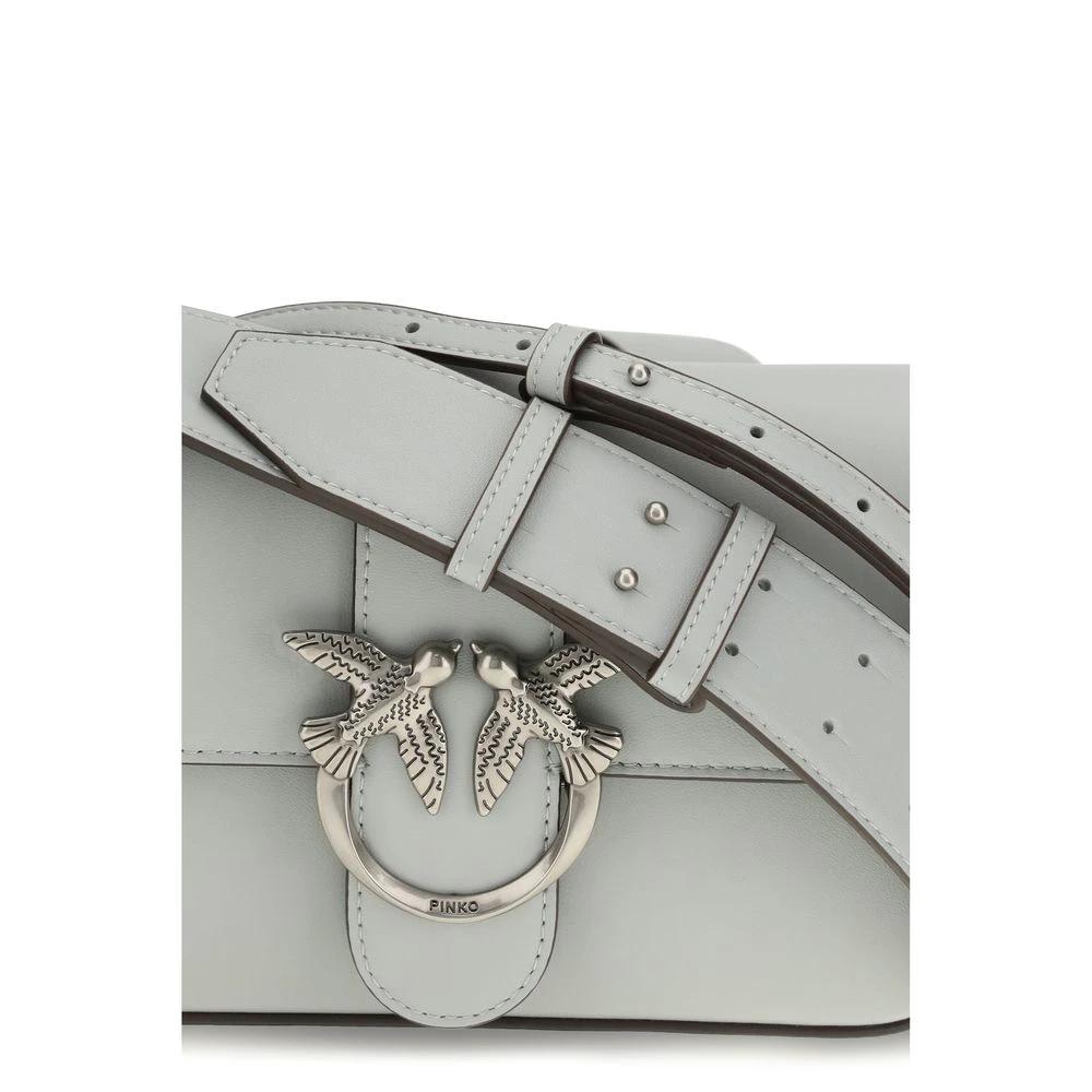 PINKO Gray Calf Leather Bos Taurus Shoulder Bag by PINKO