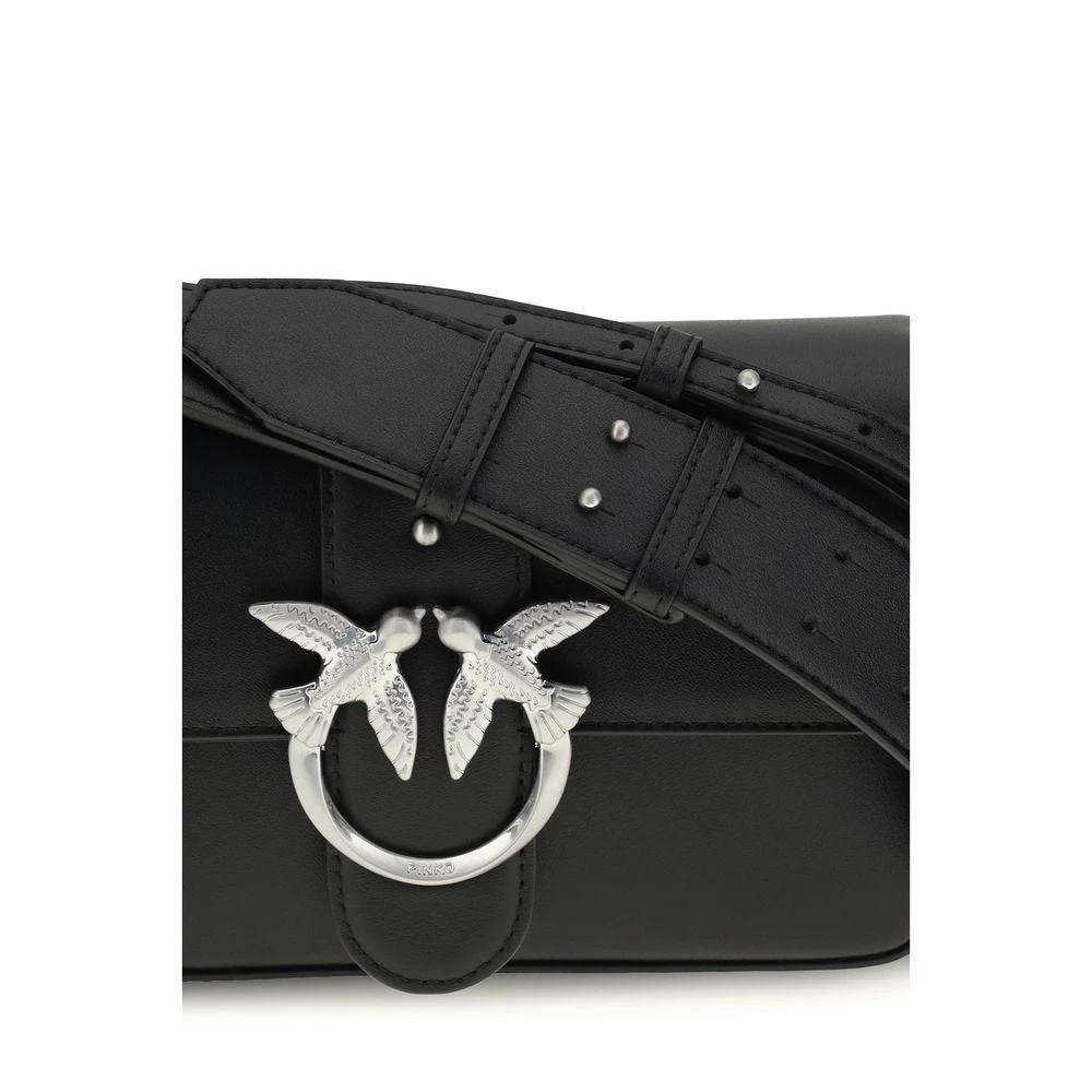 PINKO Black Calf Leather Bos Taurus Shoulder Bag by PINKO