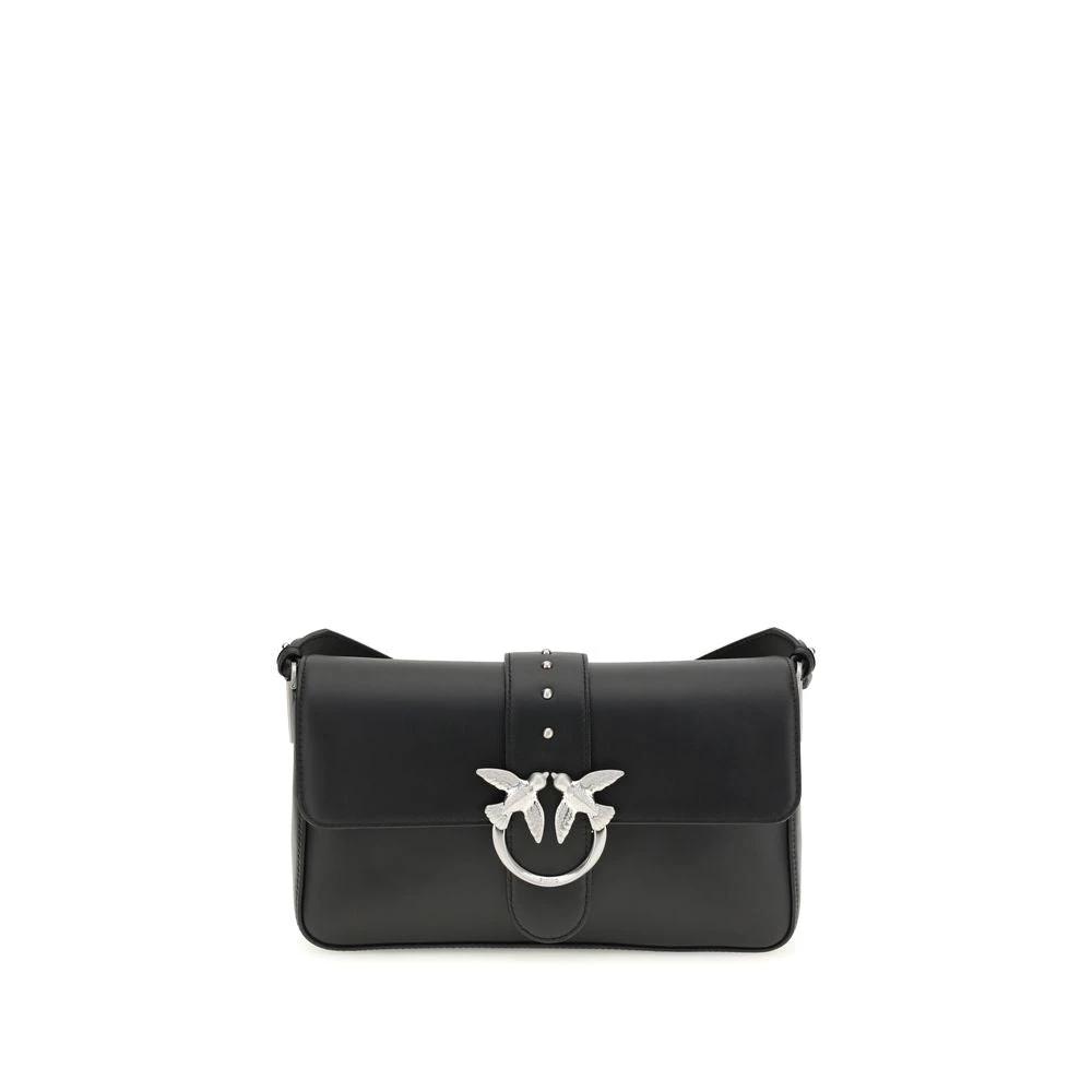 PINKO Black Leather Shoulder Bag by PINKO