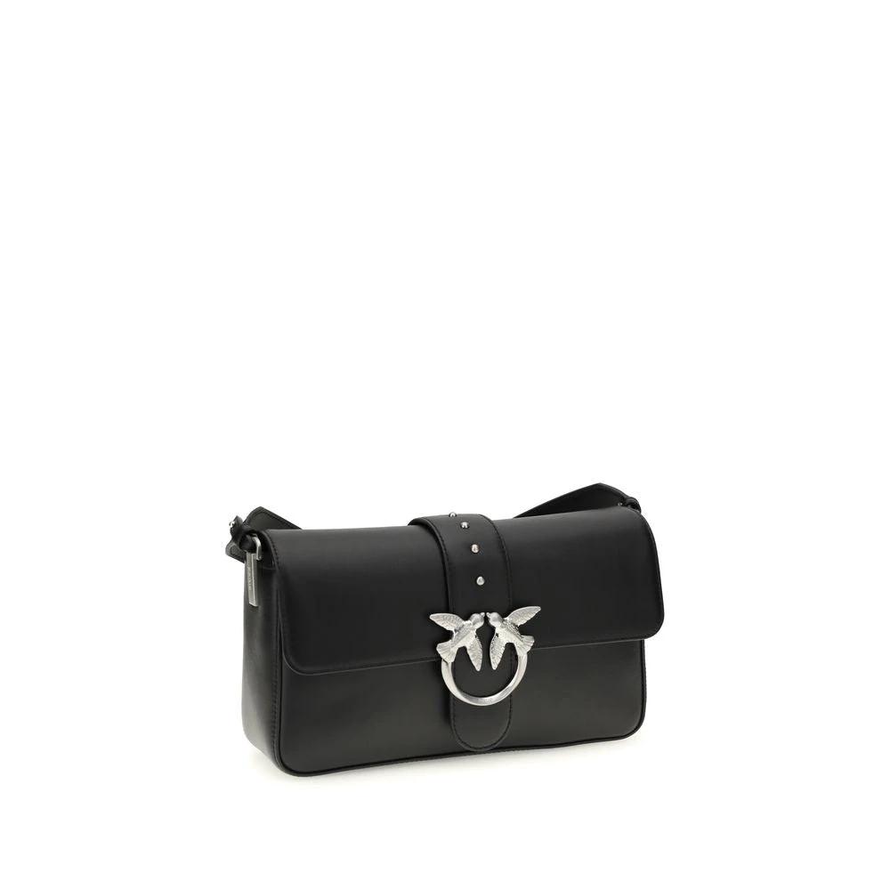 PINKO Black Leather Shoulder Bag by PINKO