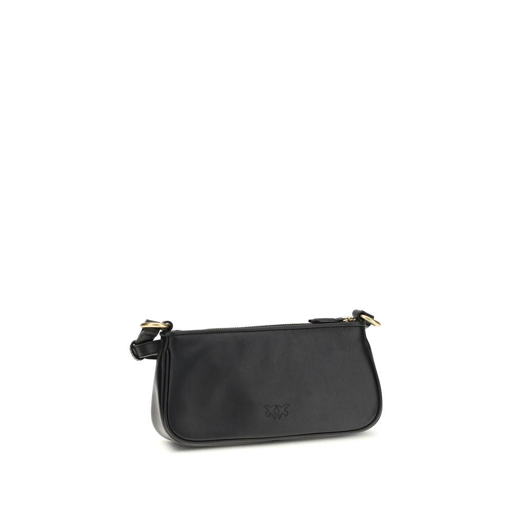 PINKO Black Calf Leather Bos Taurus Shoulder Bag by PINKO