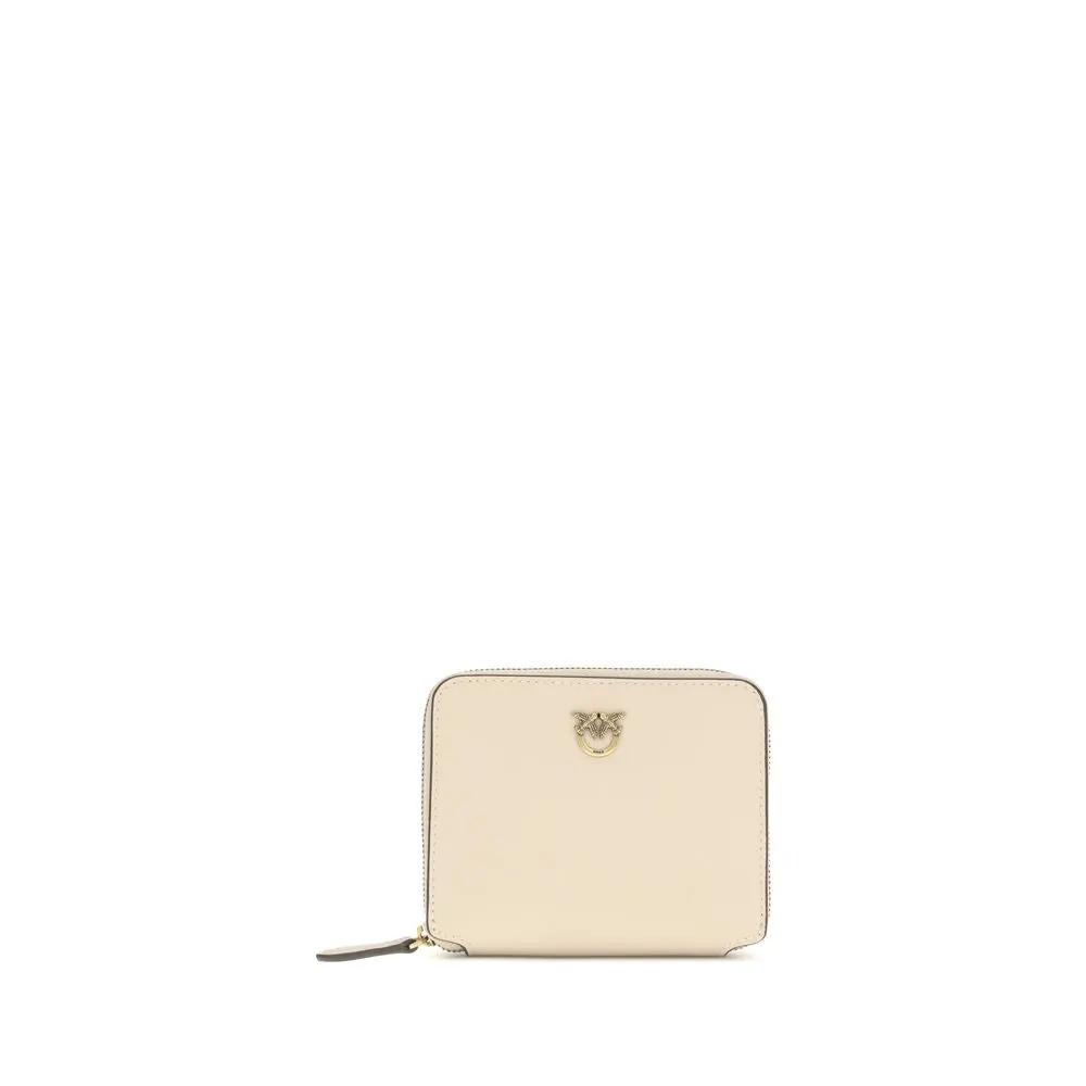 Portefeuille PINKO Bos Taurus en cuir de veau beige