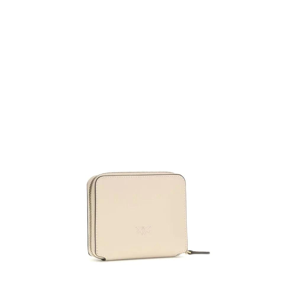 Portefeuille PINKO Bos Taurus en cuir de veau beige