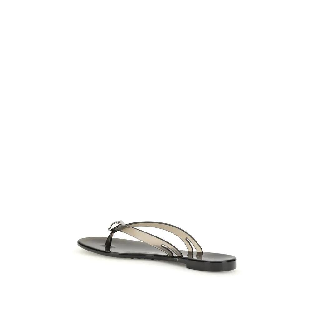 Casadei Black Polyurethane Sandals