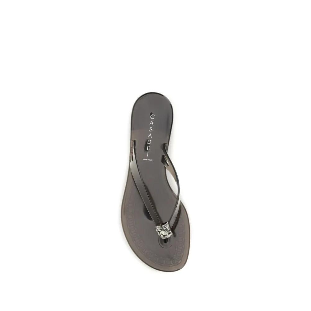 Casadei Black Polyurethane Sandals
