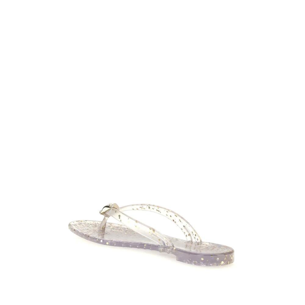 Casadei Gold Polyurethane Flat Sandals by Casadei