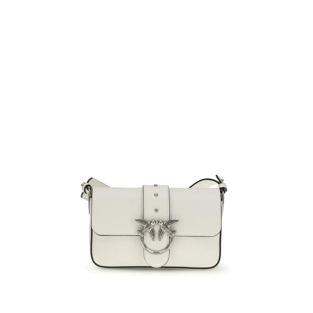 PINKO White Calf Leather Bos Taurus Shoulder Bag by PINKO