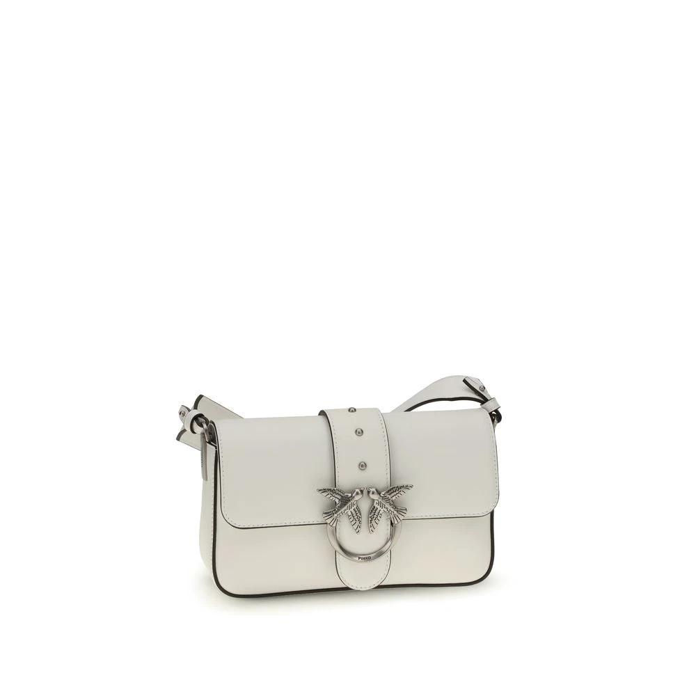 PINKO White Calf Leather Bos Taurus Shoulder Bag by PINKO