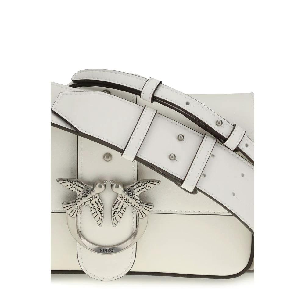 PINKO White Calf Leather Bos Taurus Shoulder Bag by PINKO