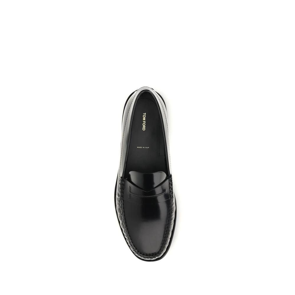 Mocassins à enfiler Tom Ford Bos Taurus en cuir de veau noir