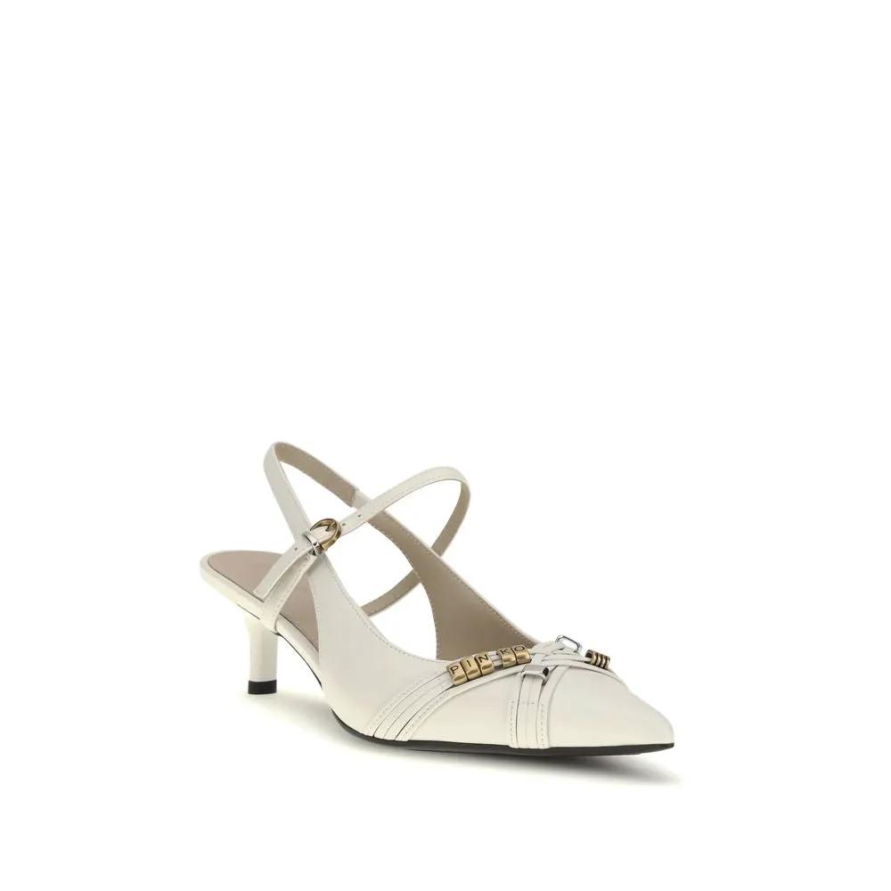 Escarpins PINKO Bos Taurus en cuir de veau blanc à talon moyen