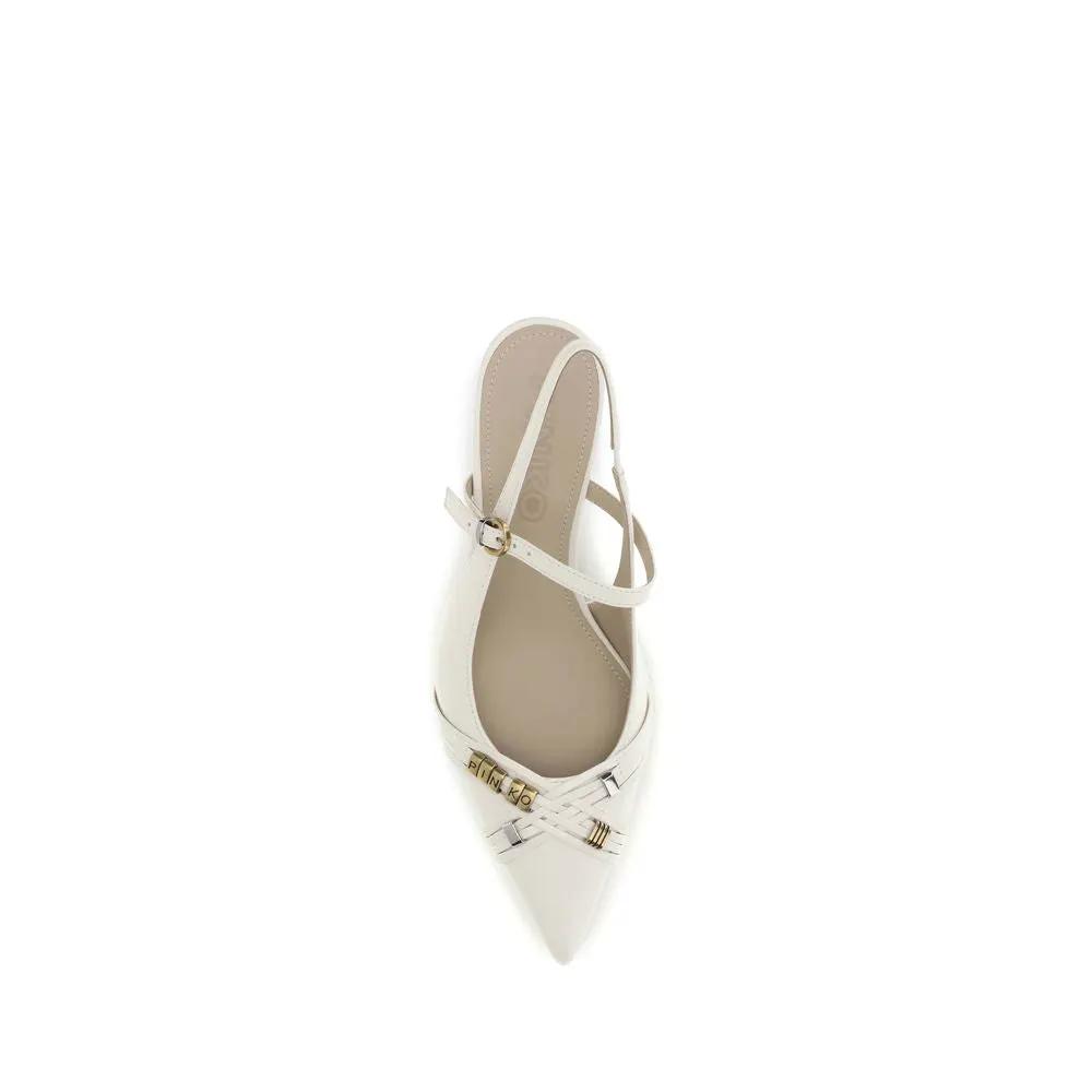 Escarpins PINKO Bos Taurus en cuir de veau blanc à talon moyen