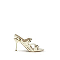 Sandales à talons aiguilles PINKO Bos Taurus en cuir de veau beige