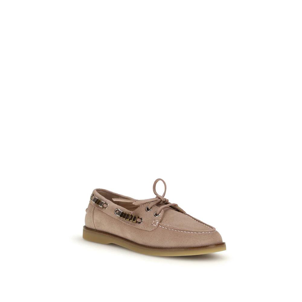 PINKO Beige Calf Leather Bos Taurus Slip-On Loafers by PINKO