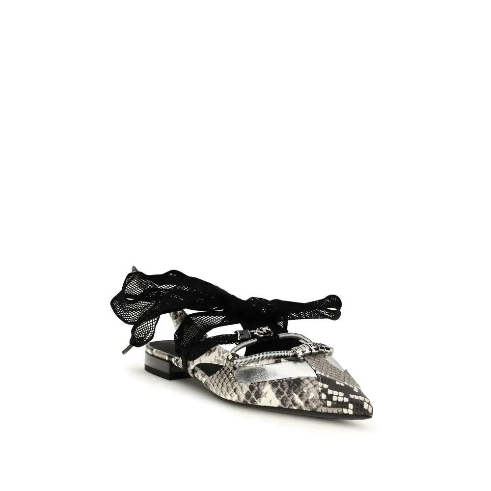 PINKO PINKO Multicolor Calf Leather Bos Taurus Ballet Flats
