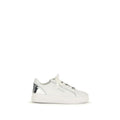 PINKO White Calf Leather Bos Taurus Low Top Sneakers