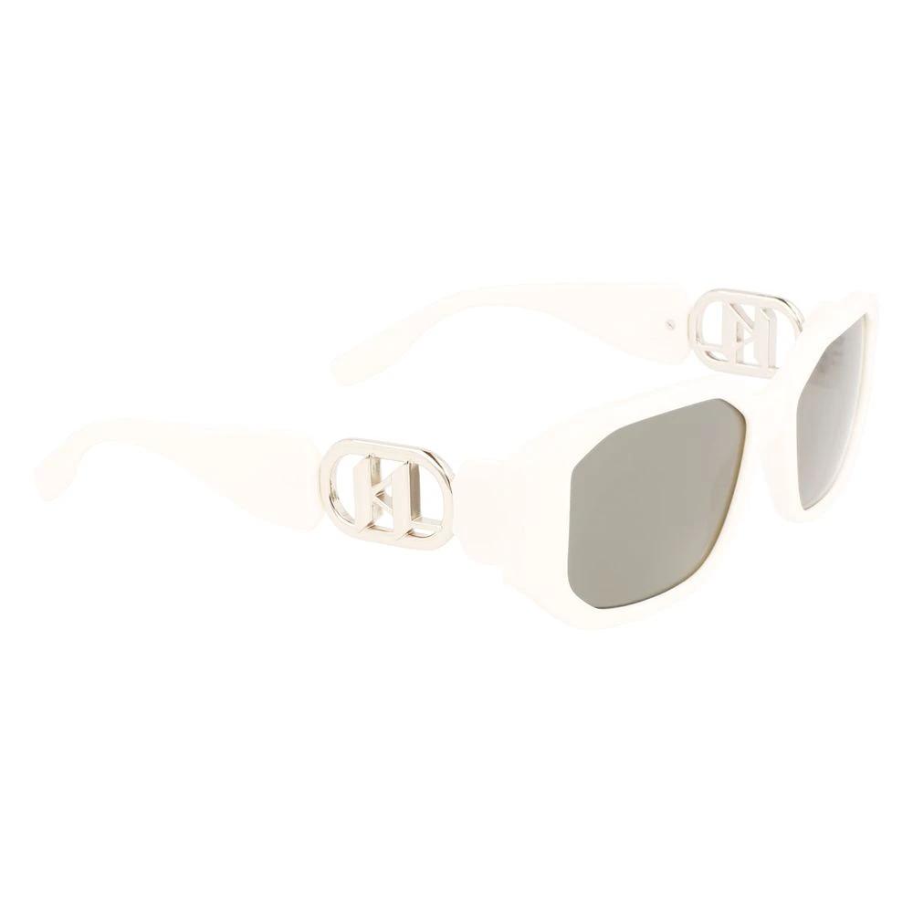 Karl Lagerfeld White Injected Sunglasses by Karl Lagerfeld