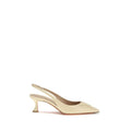 Escarpins Santoni Bos Taurus à talon moyen en cuir de veau beige