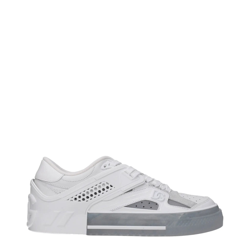 Baskets basses en cuir blanc Dolce &amp; Gabbana