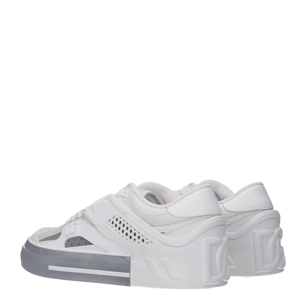Baskets basses en cuir blanc Dolce &amp; Gabbana