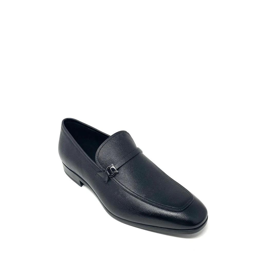 Salvatore Ferragamo Black Calfskin Slip-On Loafers by Salvatore Ferragamo