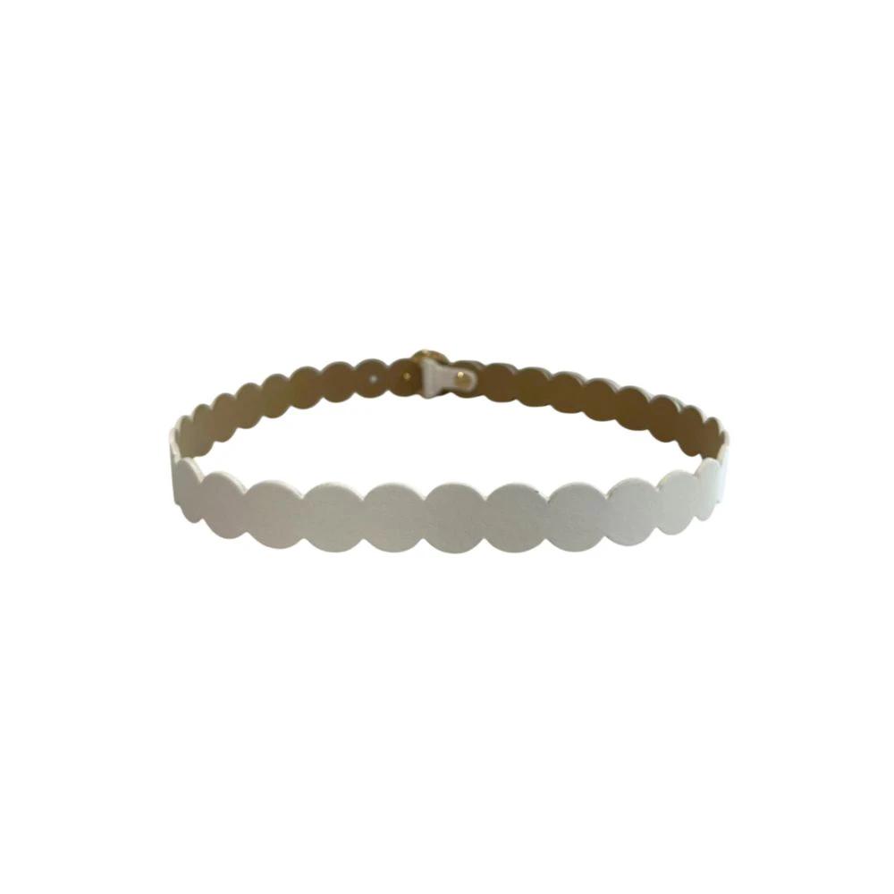 Borbonese White Genuine Leather Women Belt