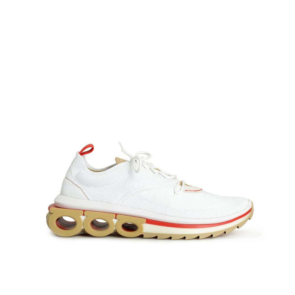 Salvatore Ferragamo White Fabric Athletic Sneakers by Salvatore Ferragamo