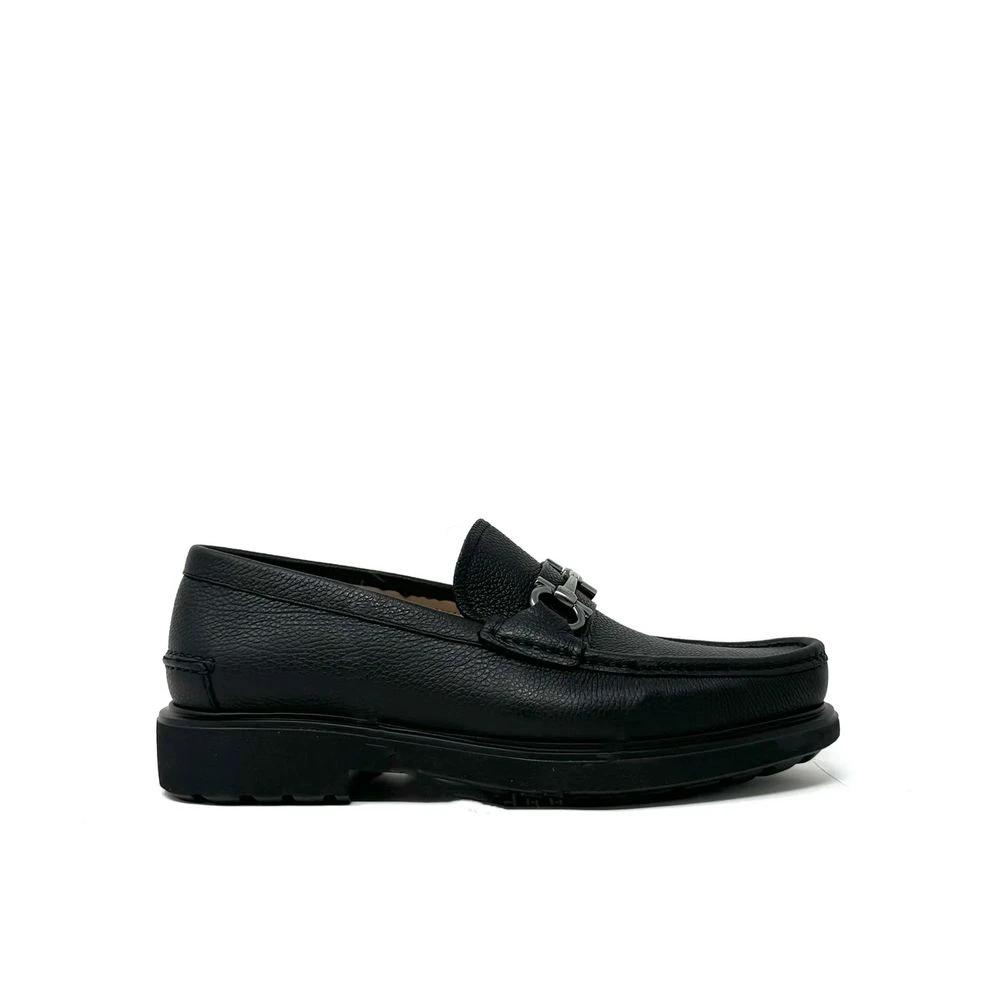 Salvatore Ferragamo Black Calfskin Slip-On Loafers by Salvatore Ferragamo