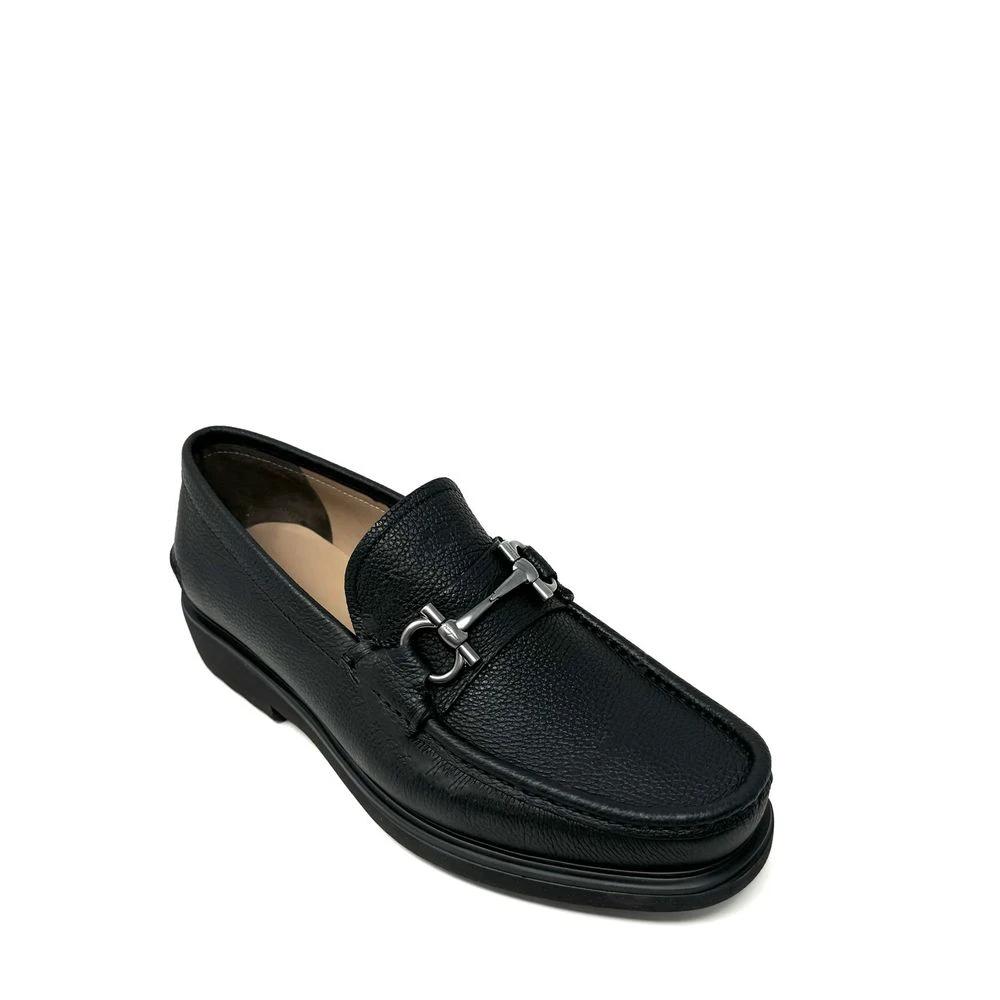 Salvatore Ferragamo Black Calfskin Slip-On Loafers by Salvatore Ferragamo