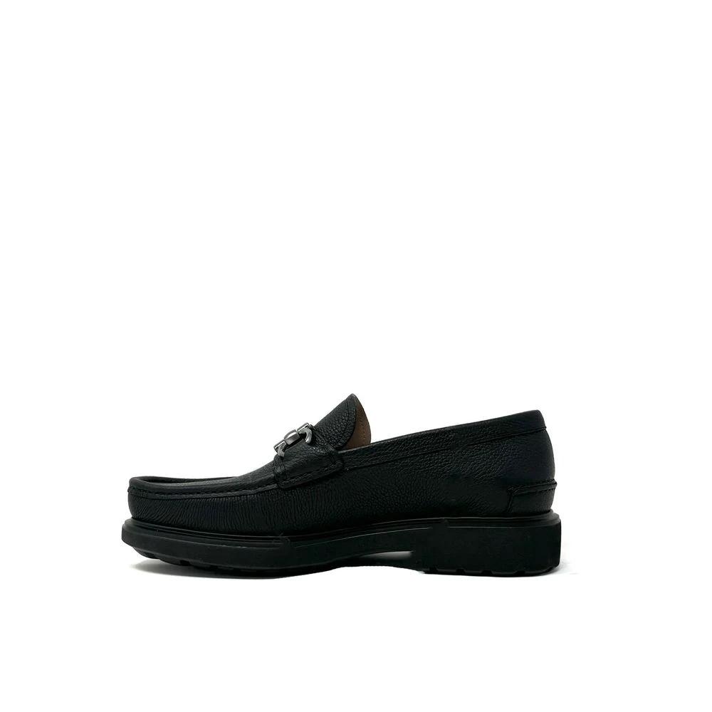 Salvatore Ferragamo Black Calfskin Slip-On Loafers by Salvatore Ferragamo