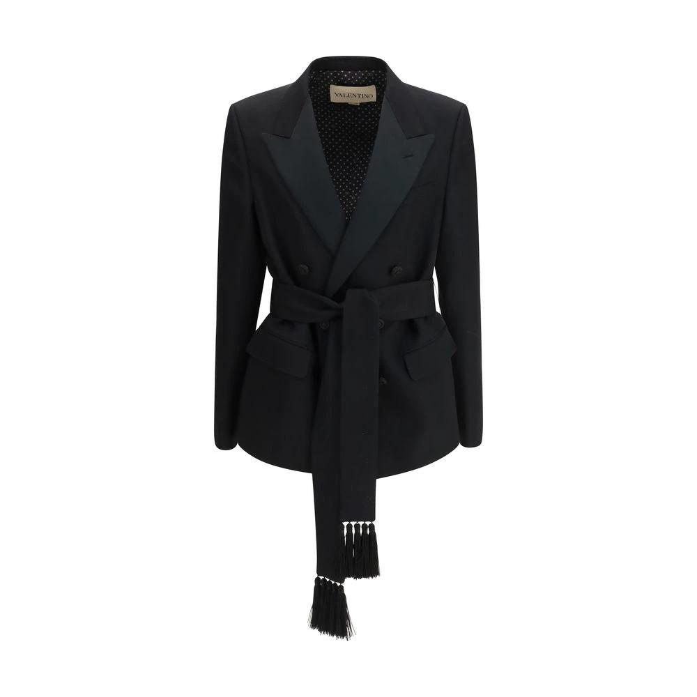 Valentino Black Fleece Wool Blazer by Valentino