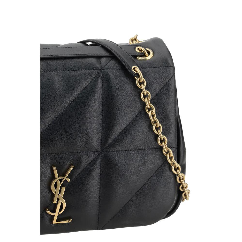 Saint Laurent Black Calf Leather Bos Taurus Shoulder Bag by Saint Laurent