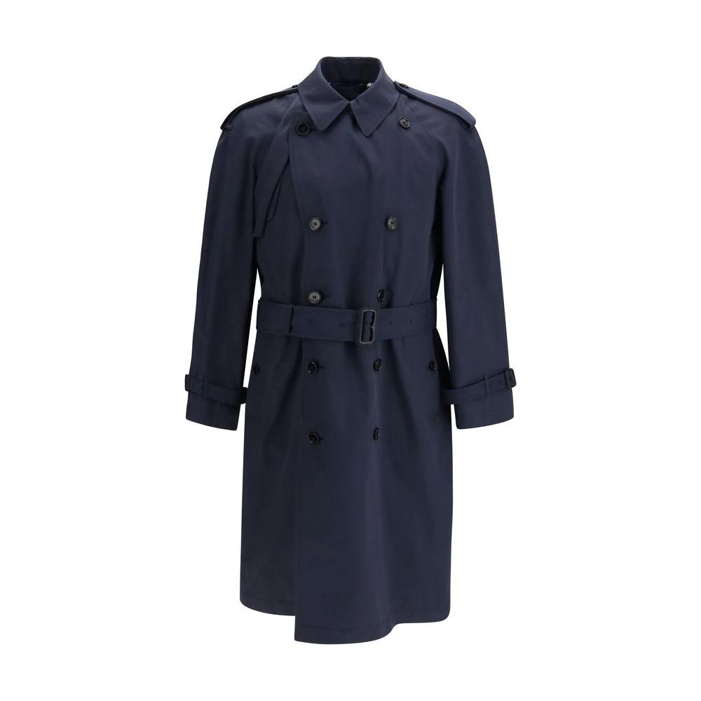 Burberry Blue Polyester Trench Coat