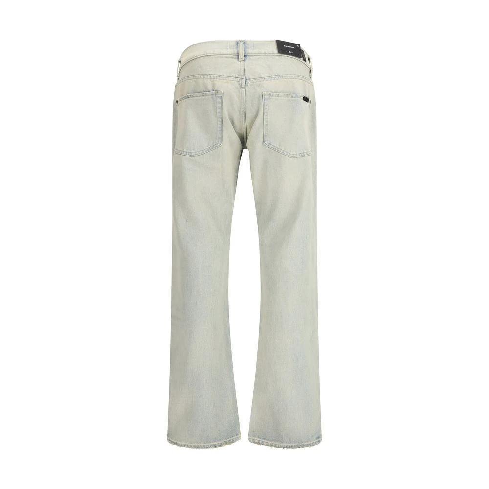 7FOR Beige Cotton Bootcut Jeans