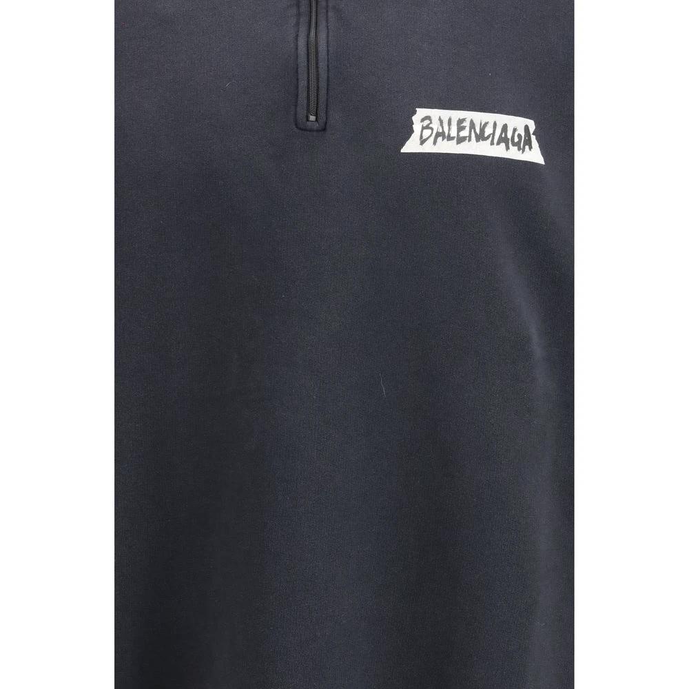 Sweat Zippé Balenciaga Distressed Oversize – Logo Imprimé SS26