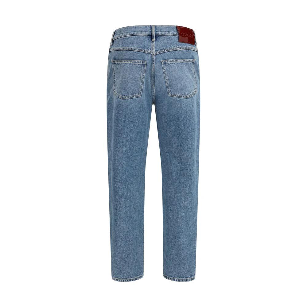 Jean slim en coton bleu Gucci