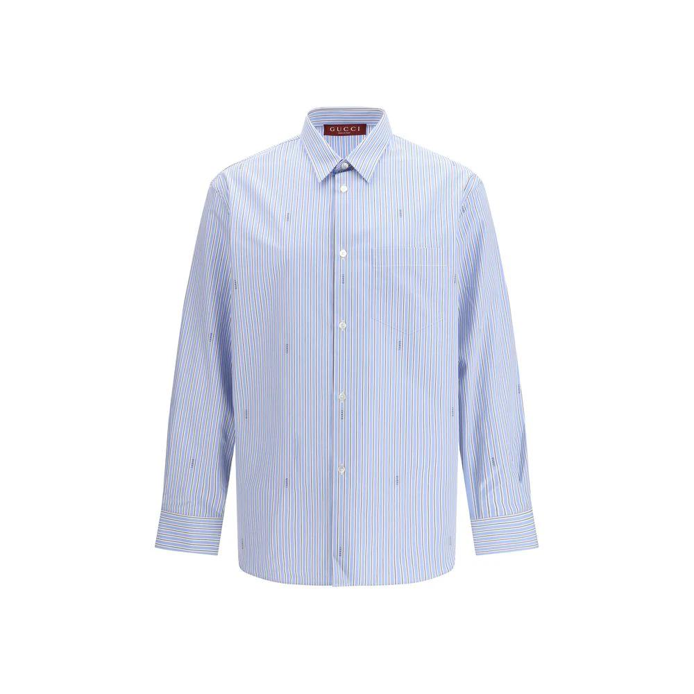 Gucci Blue Cotton Pattern Shirt by Gucci