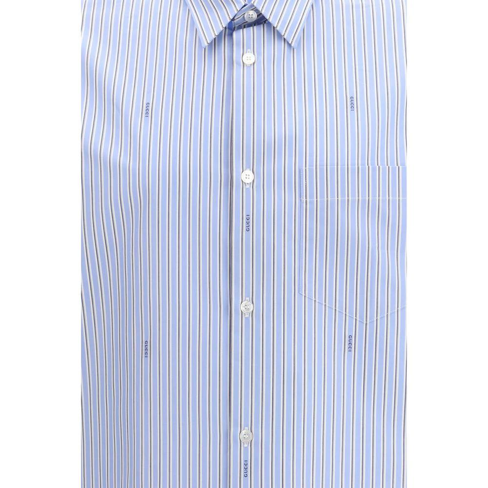 Gucci Blue Cotton Pattern Shirt by Gucci