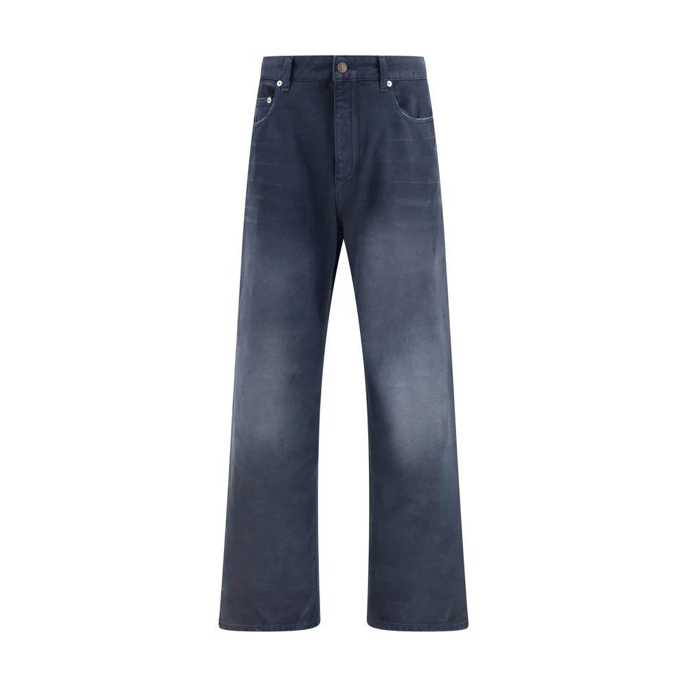 Balenciaga Blue Cotton Relaxed Fit Jeans by Balenciaga