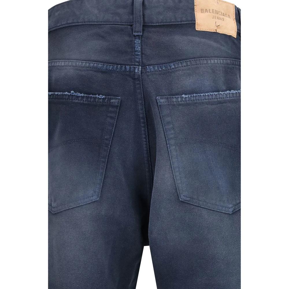 Balenciaga Blue Cotton Relaxed Fit Jeans by Balenciaga