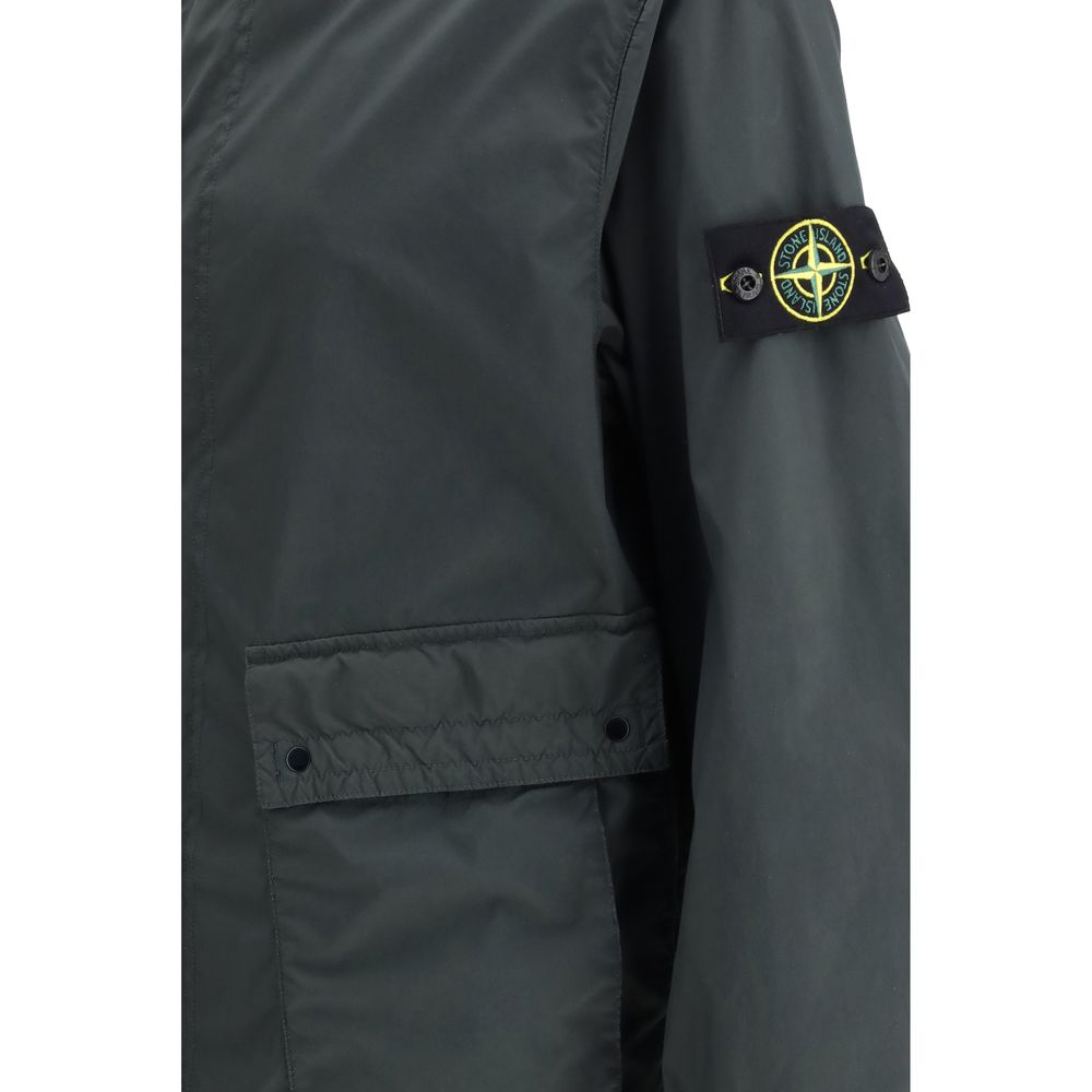 Manteau en polyester gris Stone Island