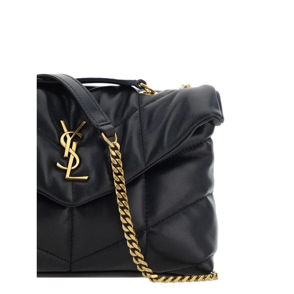 Saint Laurent Black Lamb Ovis Aries Aries Shoulder Bag by Saint Laurent